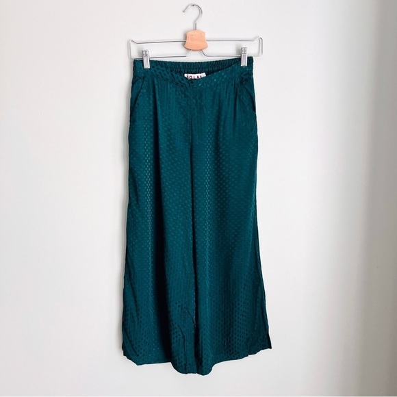 2/25 Anthropologie DOLAN wide leg pants trouser green dots - Picture 2 of 6